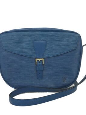 Louis Vuitton Navy Epi Leather Crossbody Bag with Gold Buckle